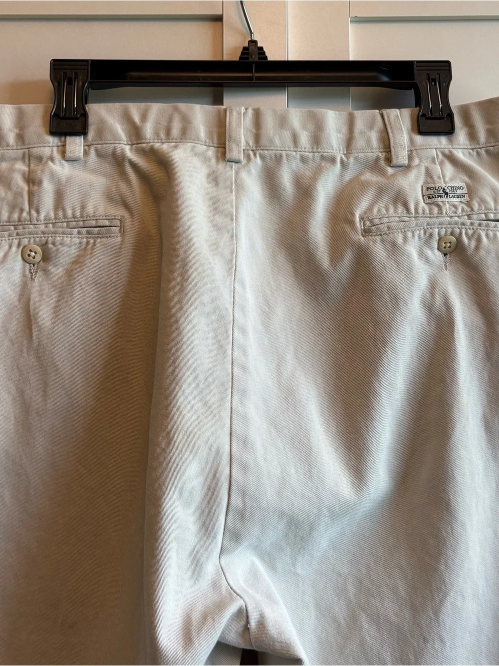 VTG Polo Ralph Lauren Andrew Pant Mens 36x31 Khaki Pleated Chino Cotton Preppy
